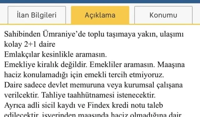 Ümraniye’deki İlan Tepki Çekti: Maaşına Haciz Konulamadığı İçin Emekli İstemiyoruz