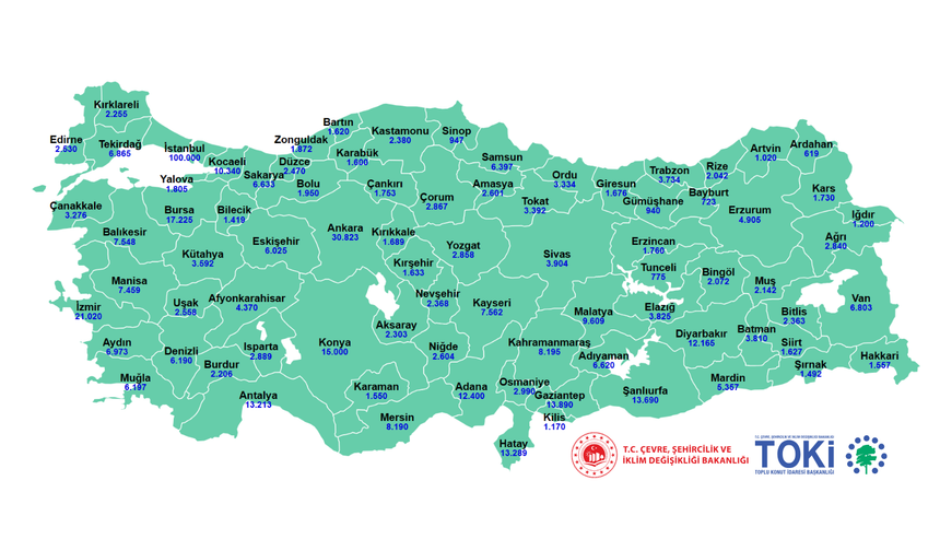 Hangi İlde Kaç Adet TOKİ Sosyal Konut Yapılacak?